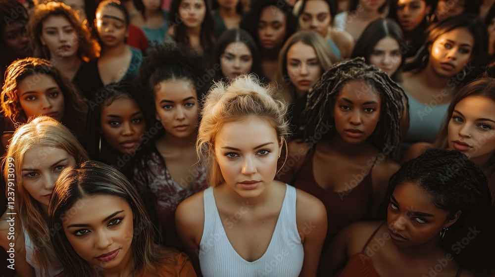 Obraz premium A group of diverse women showcasing unity, empowerment, and friendship.