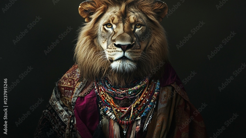Lion in Regal Attire Lion in Regal Attire