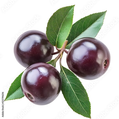 Fresh Chokecherry Isolated on Clean White Background for Professional Use
