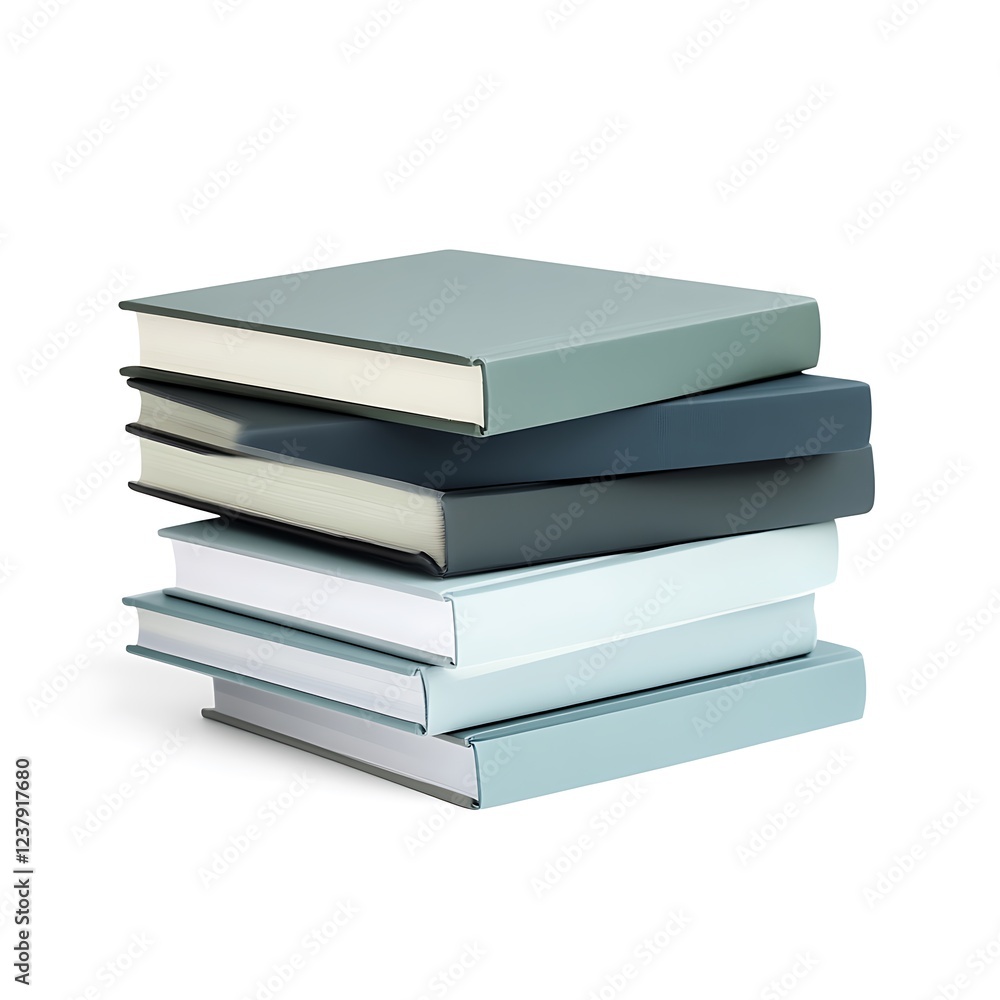 Stack of Books on White Background for Professional Design Projects Stack of Books on White Background for Professional Design Projects
