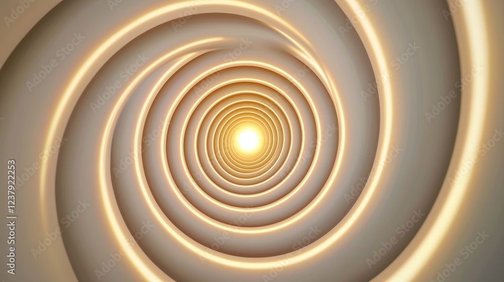 Obraz premium Patience calm strength focus concept. Abstract spiral pattern leading to a bright light source.