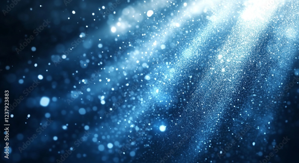 Naklejka premium Digital Data Rain with Binary Code on Dark Blue Background