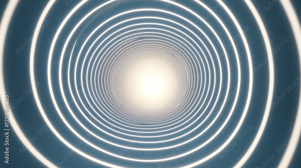 Fototapeta premium Patience calm strength focus concept. Vibrant concentric circles leading to a bright center light.