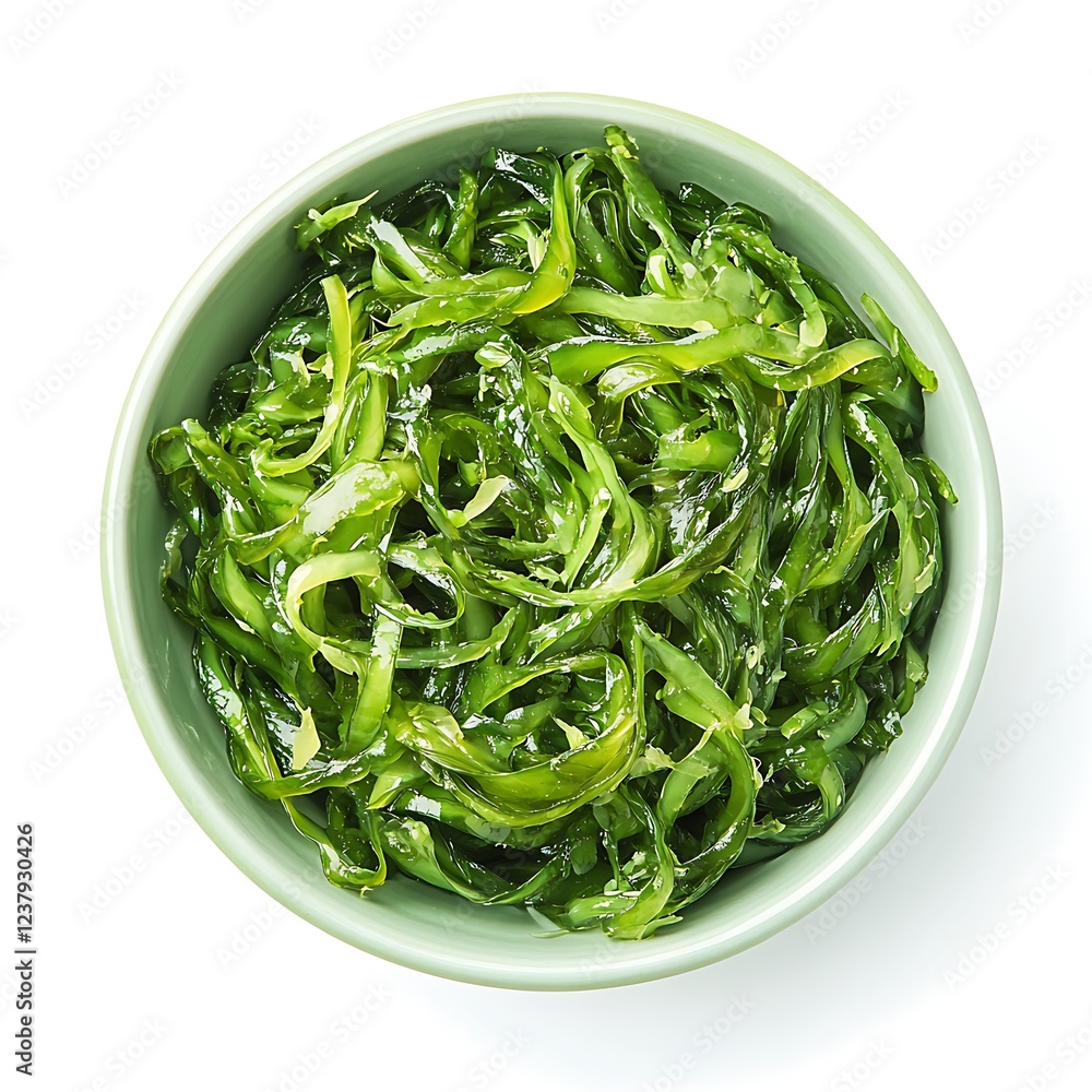 Delicious Fresh Seaweed Salad Isolated on Fir Background Delicious Fresh Seaweed Salad Isolated on Fir Background