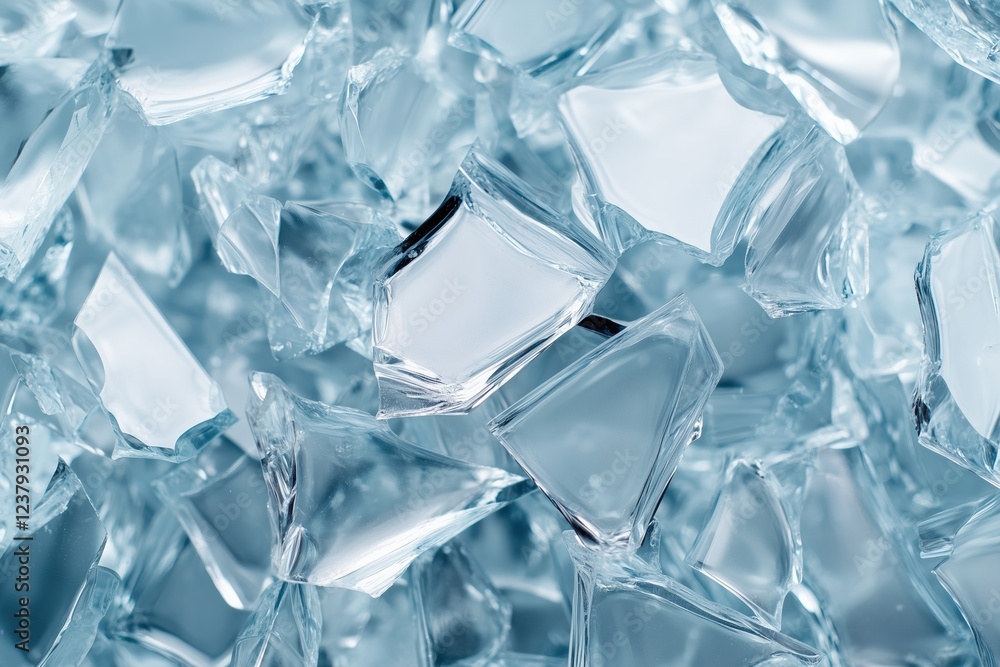Close-up of crystal-clear shattered ice pieces. Concept of freshness and texture. Close-up of crystal-clear shattered ice pieces. Concept of freshness and texture.