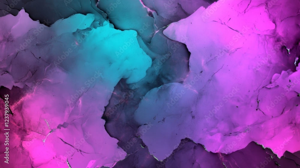 Obraz premium Abstract vibrant neon ink swirls background texture, design element, website banner
