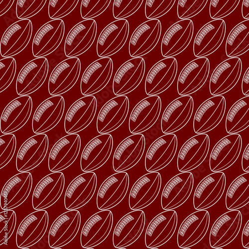 Seamless American Football Pattern with Super Bowl Theme for Sports Backgrounds