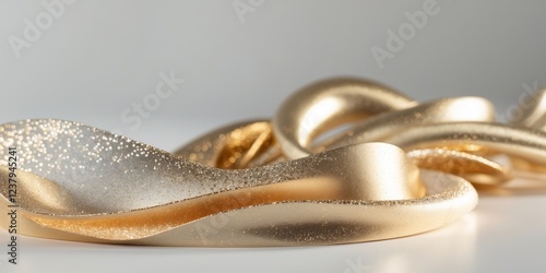 Shiny brass texture with pearl gold gradient and glitter accents. photo