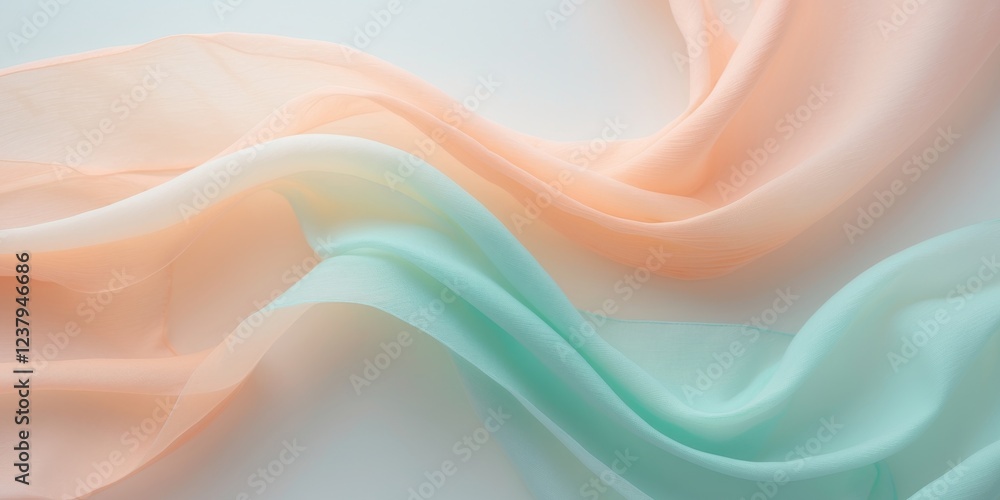 Obraz premium Pastel gradient texture with soft peach and teal hues
