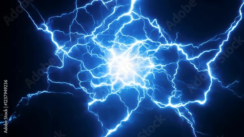 Electric storm: pulsating blue energy explosion animation