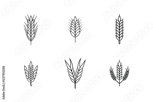 barley icon line art vector illustration