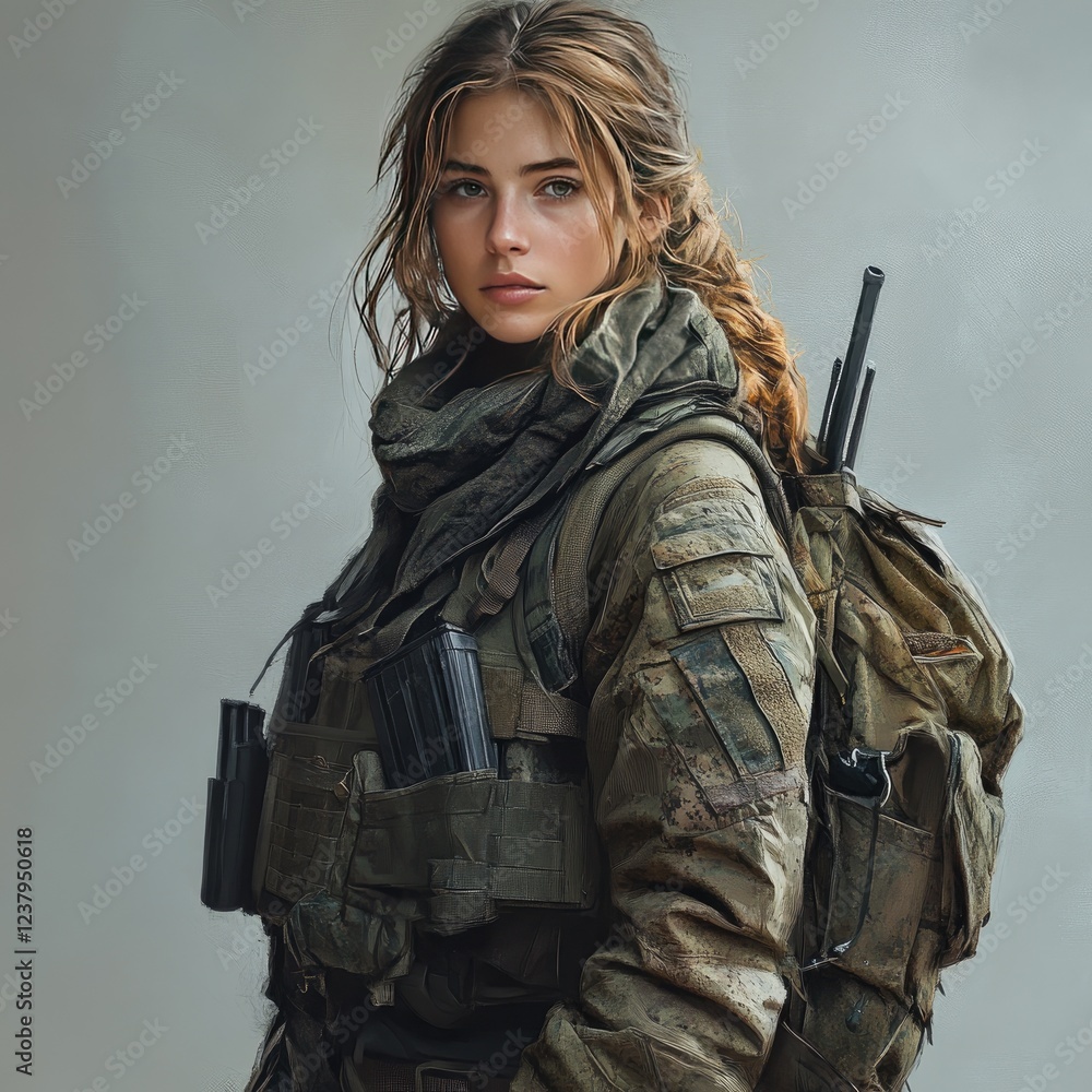 young woman with rifle young woman with rifle