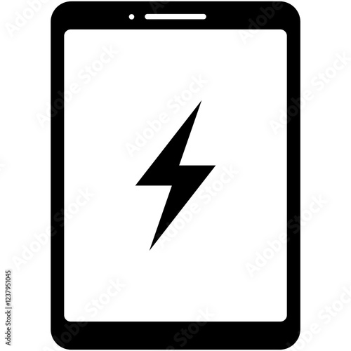 Free Download black silhouette tablet charging icon - GFXLoad