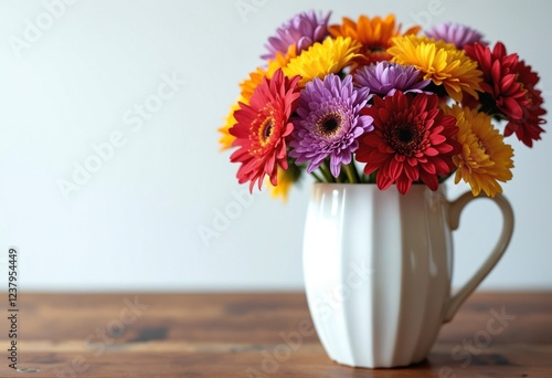 Wallpaper Mural Colorful flowers in a white mug Torontodigital.ca