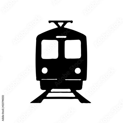 Simple silhouette of a train on a white background