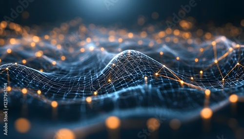 Abstract Digital Network Wave Showing Connectivity