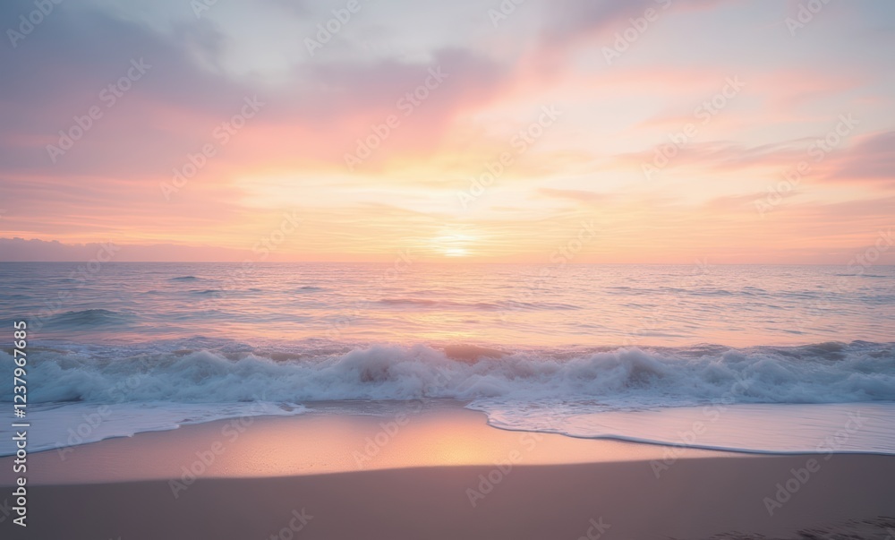 Serene sunset over calm ocean waters. Serene sunset over calm ocean waters.