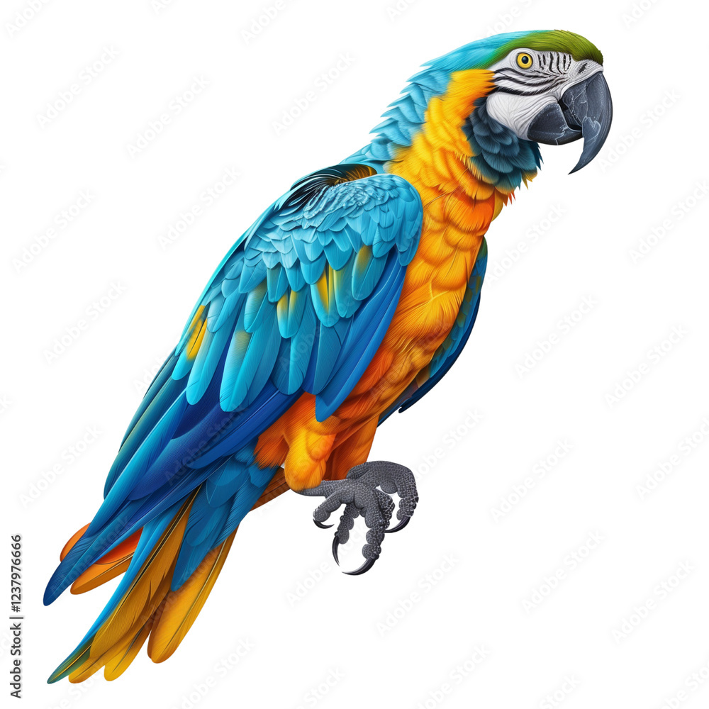 Fototapeta premium Parrot isolated on transparent background. PNG. Generated AI