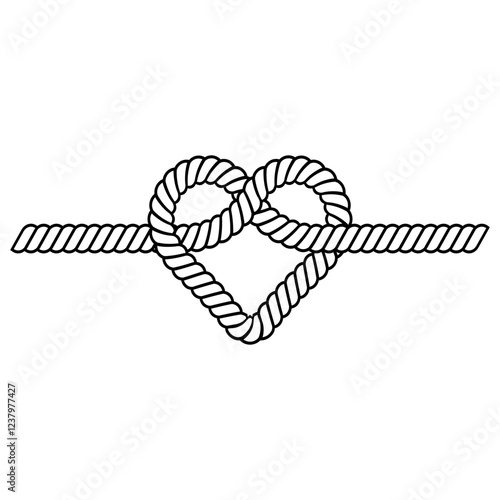 Nautical Heart Knot Symbol of Love and Unity