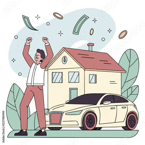 a person who is rich and have a car and a own house 