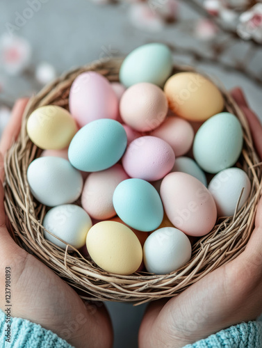 Wallpaper Mural Pisanki , coloured Easter eggs. AI generative. Torontodigital.ca