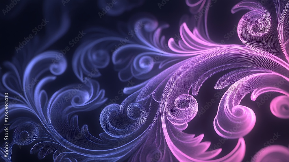 Abstract Purple and Blue Floral Swirls Design Abstract Purple and Blue Floral Swirls Design