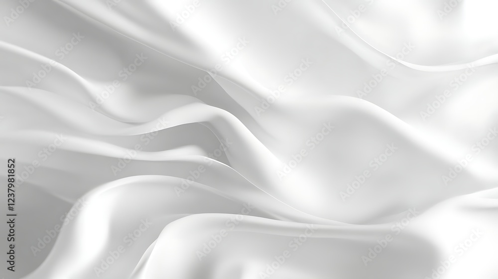 Fototapeta premium Draped white fabric showing soft flowing curves