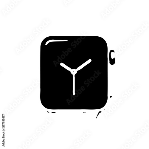 Black smartwatch face displaying the time icon design