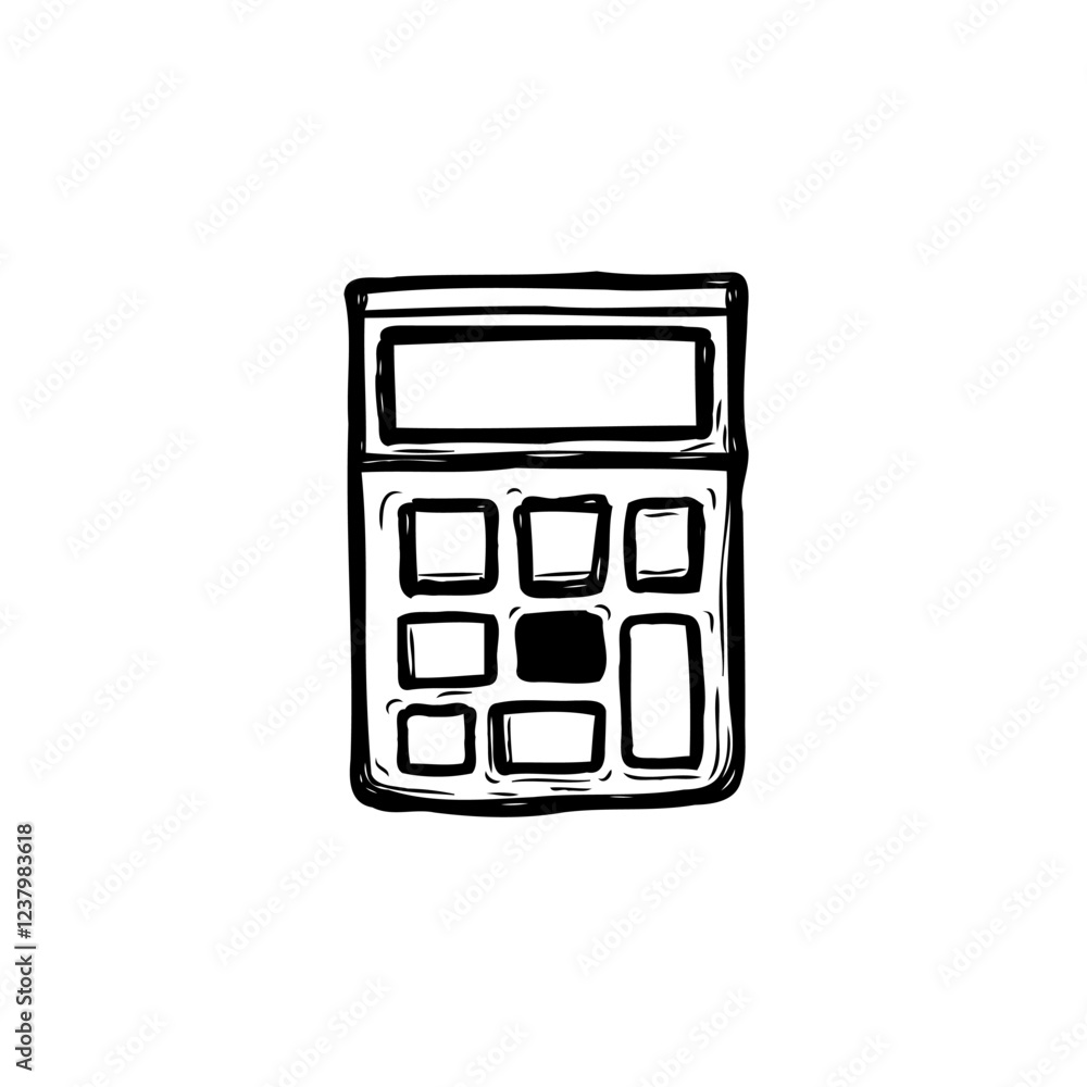 Hand Drawn Calculator Vector Illustration Isolated Hand Drawn Calculator Vector Illustration Isolated