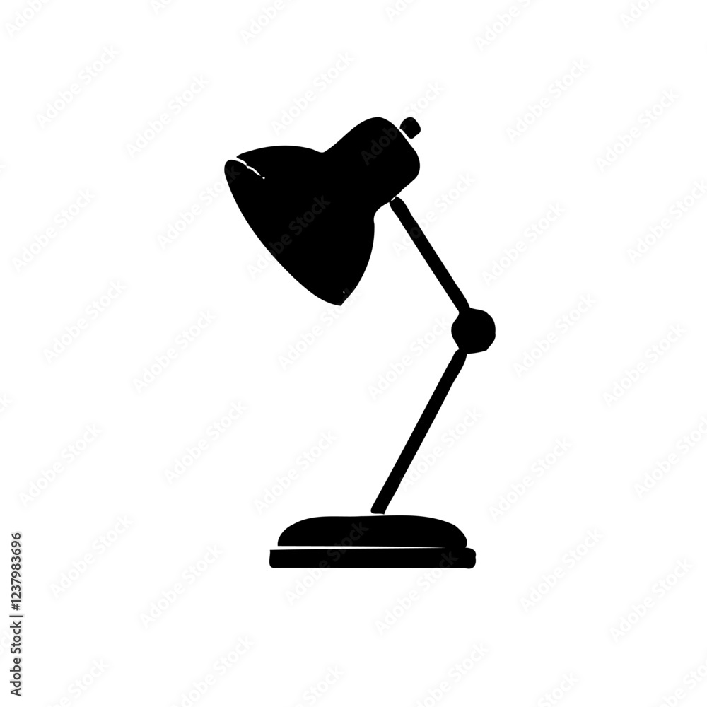 Black silhouette of a desk lamp in vector format Black silhouette of a desk lamp in vector format