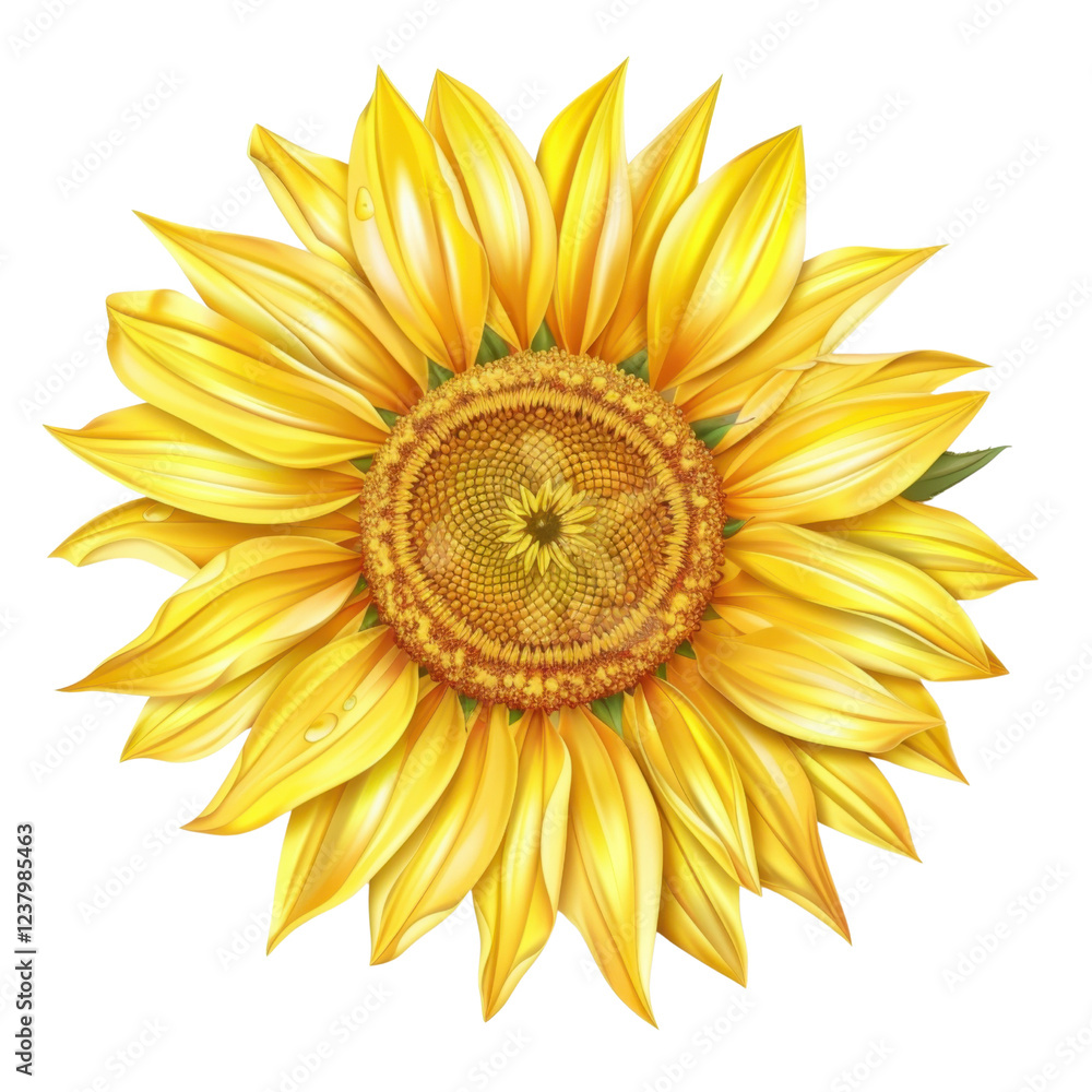 Fototapeta premium vibrant sunflower with bright yellow petals and textured center, symbolizing warmth and positivity. Perfect for nature themed designs