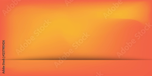 3d abstract autumn studio room background. Orange, brown dark gradient empty wall backdrop. Back ground horizontal mockup product season  modern gradient