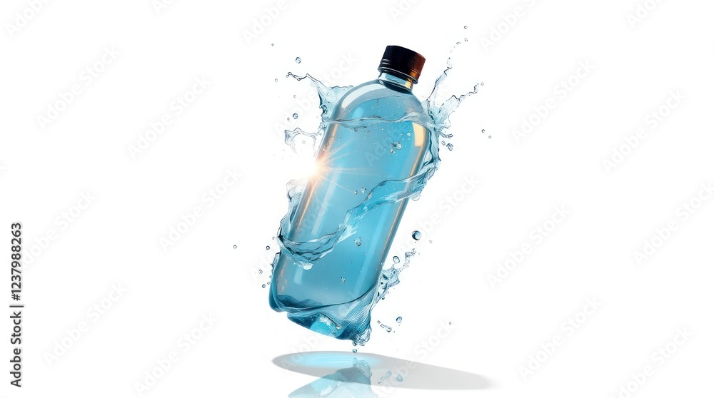 Water Bottle Splash: Dynamic, Refreshing, Crystal-Clear Image Water Bottle Splash: Dynamic, Refreshing, Crystal-Clear Image