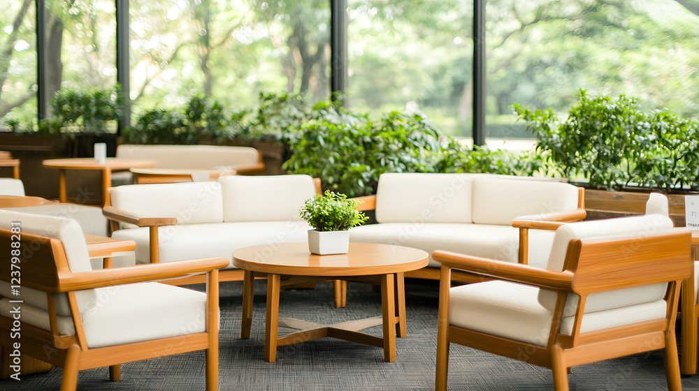 Mid-century modern lounge with curved sofas, teak wood furniture, and stylish lighting creating a cozy and retro atmosphere for relaxation and conversation.
Mid-century modern lounge with curved sofas, teak wood furniture, and stylish lighting creating a cozy and retro atmosphere for relaxation and conversation.