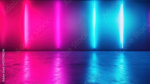 Wallpaper Mural A Luminous Background with Neon Cyan and Bright Torontodigital.ca