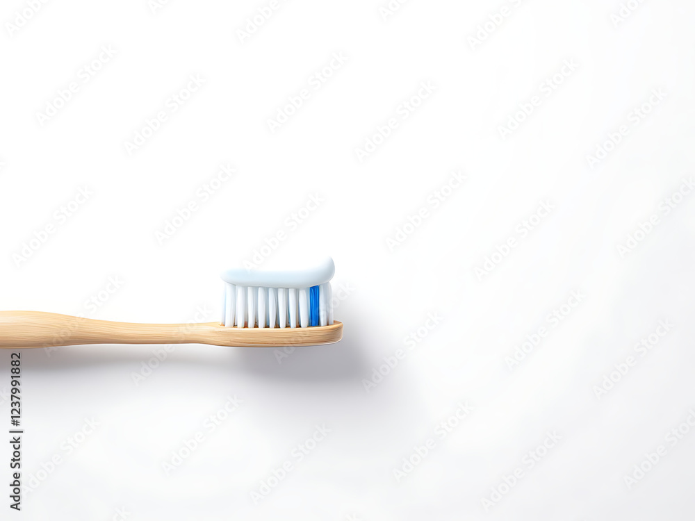 Eco-friendly bamboo toothbrush with toothpaste on a clean white background promoting dental hygiene, dentist's day, teeth, teeth, beautiful teeth, healthy teeth, beautiful smile Eco-friendly bamboo toothbrush with toothpaste on a clean white background promoting dental hygiene, dentist's day, teeth, teeth, beautiful teeth, healthy teeth, beautiful smile
