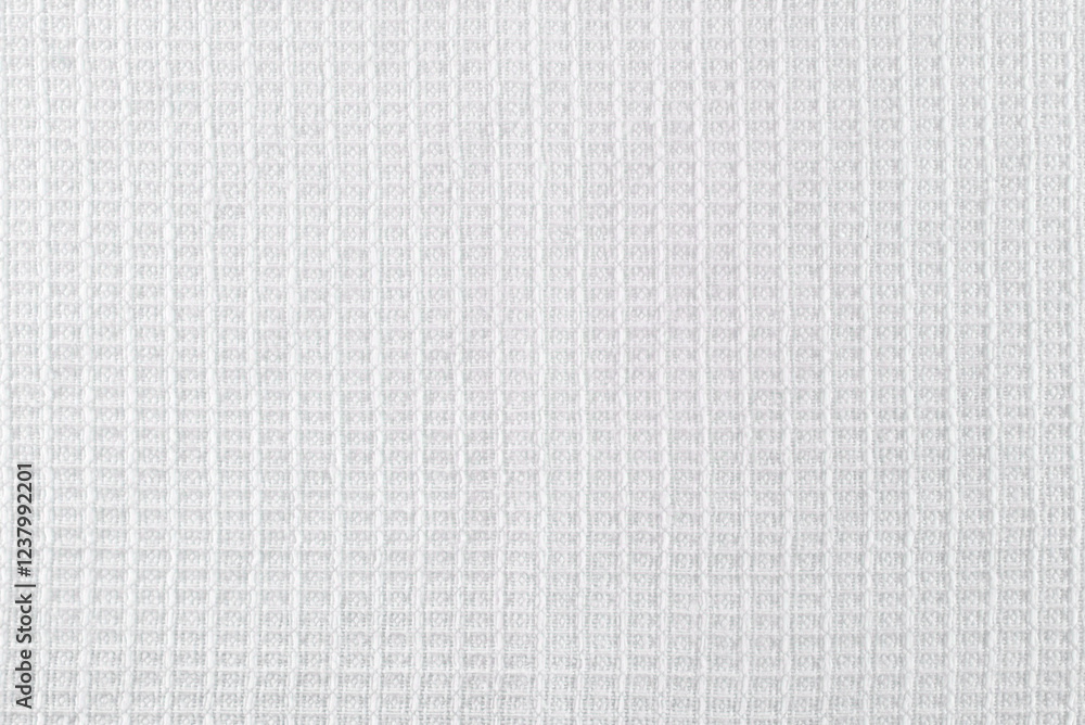 Fototapeta premium white cotton fabric with waffle square weave