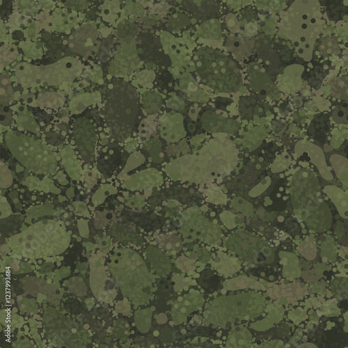 Camouflage pattern background. Classic clothing style masking camo repeat print