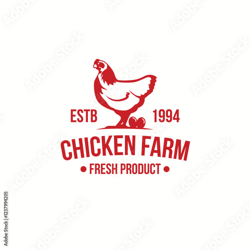 Chicken farm logo template