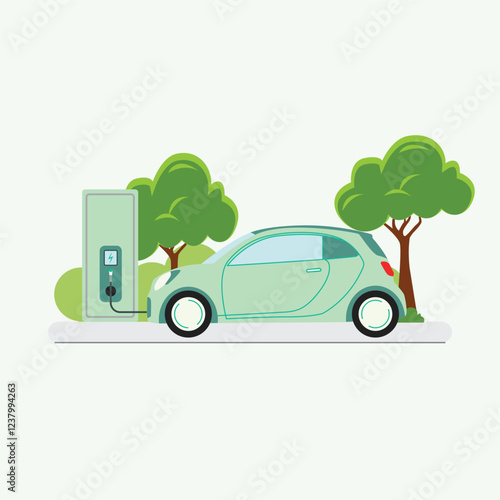 Electric car illustration concept