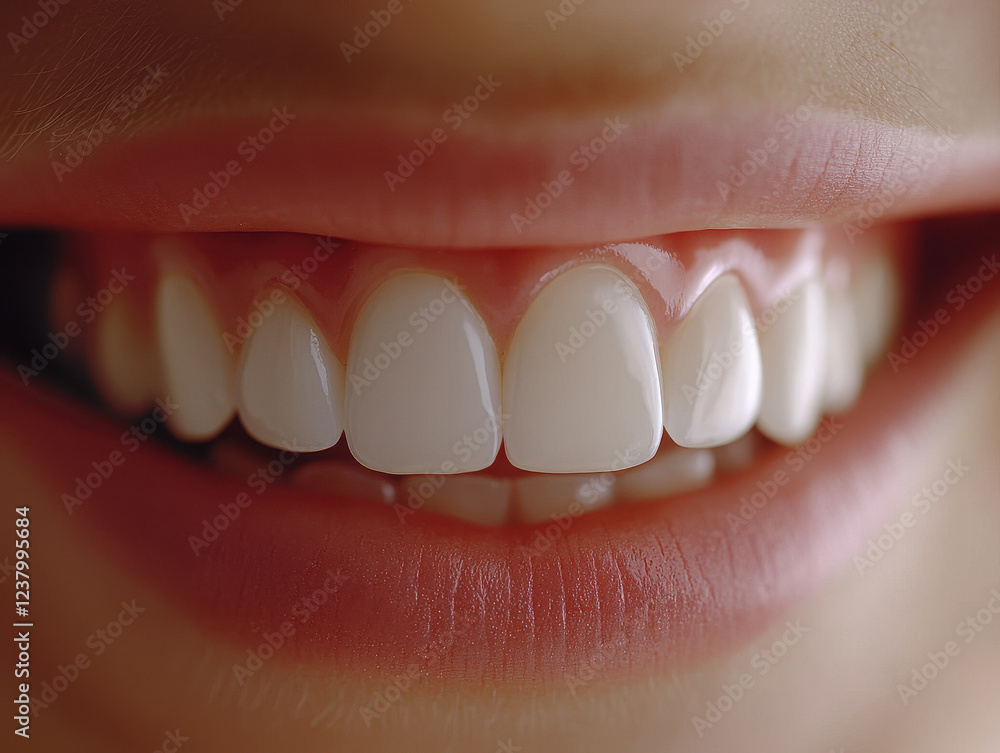 Fototapeta premium Smile radiates beauty and confidence with perfect white teeth in cinematic close-up showcasing dental aesthetics and symmetry