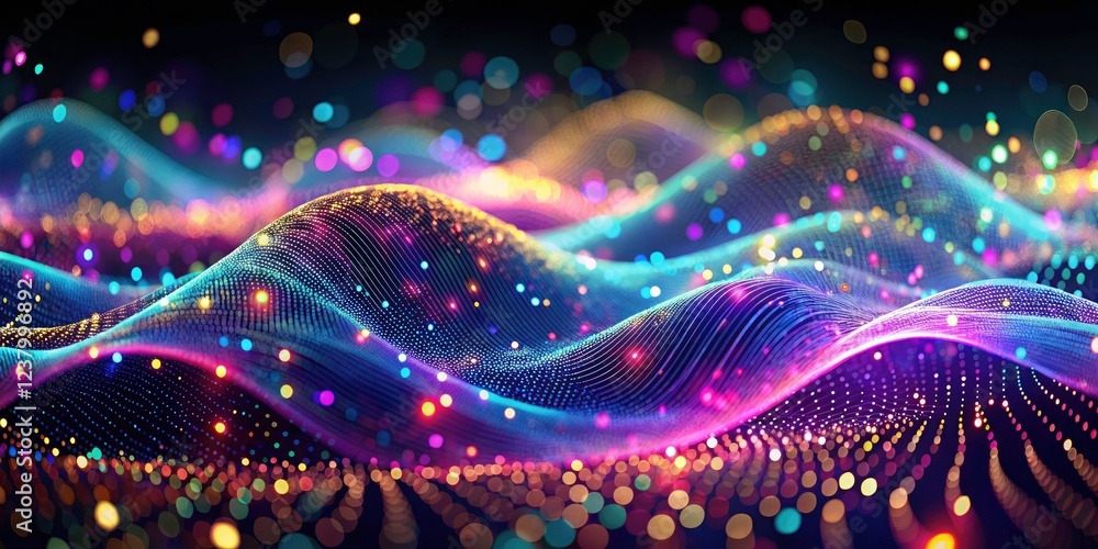 Abstract digital background: energetic, high-res neon wave of light. Abstract digital background: energetic, high-res neon wave of light.