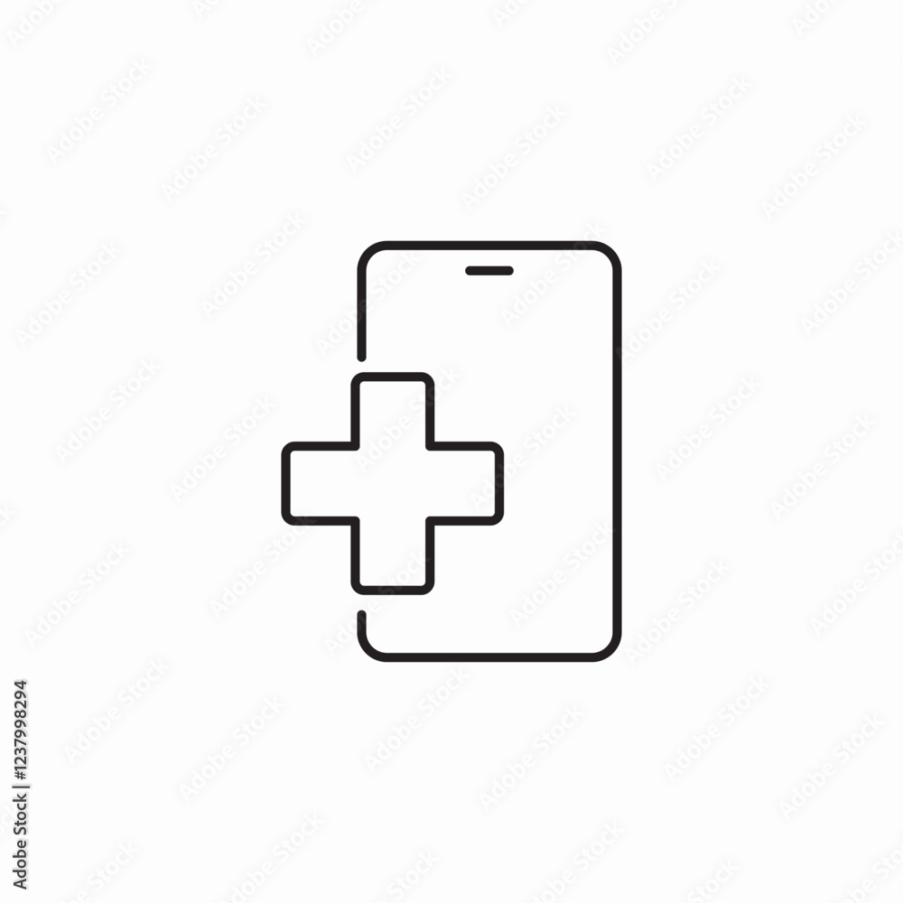 Smartphone medical app icon vector sign Smartphone medical app icon vector sign
