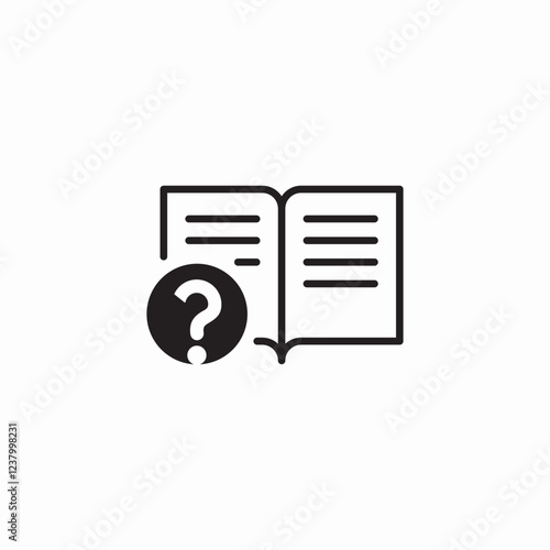 Open book FAQ icon vector sign
