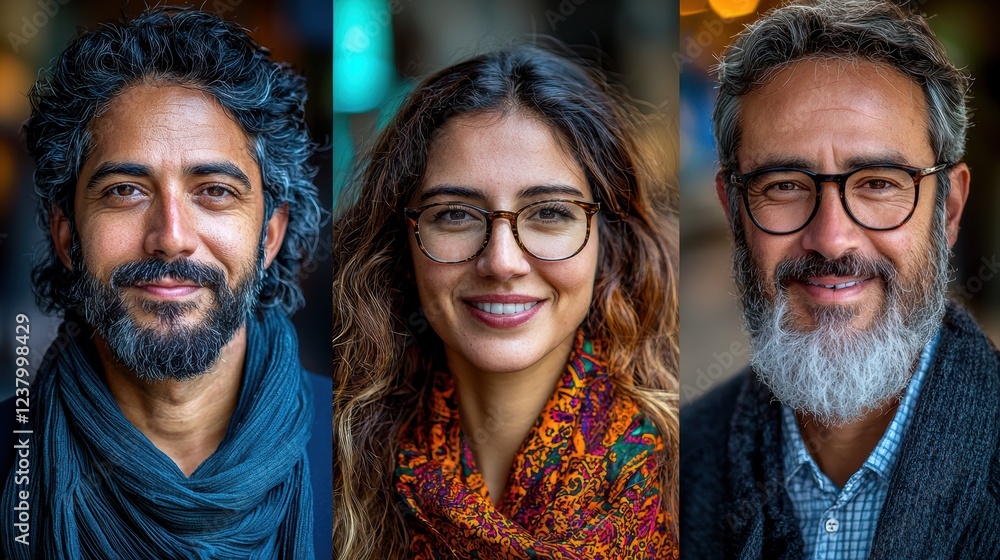 Trio of smiling friends showcasing diverse styles and expressions Trio of smiling friends showcasing diverse styles and expressions