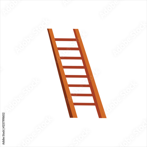  Wooden Ladder Icon Vector Isolated on White Background