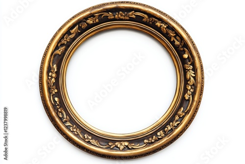 Wood picture frame isolated on white background with clipping path.