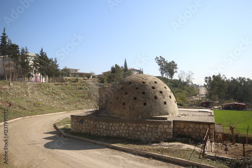 An old abandoned turkish hamam (bathhous) in countryside photo