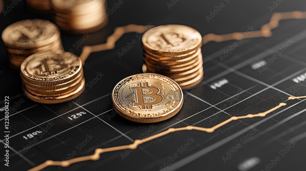 The Returns on Investments with a combination of coins and graphs. The Returns on Investments with a combination of coins and graphs.