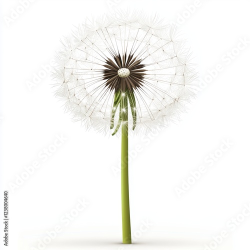 Wallpaper Mural Dandelion puff ready to be blown in the wind, isolated on a clean white background Torontodigital.ca